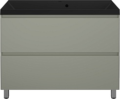 Style Line Тумба под раковину Манхэттен 100 Plus эмаль олива матовая – фотография-6